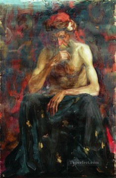 ターバンをかぶったモデル イリヤ・レーピン Oil Paintings